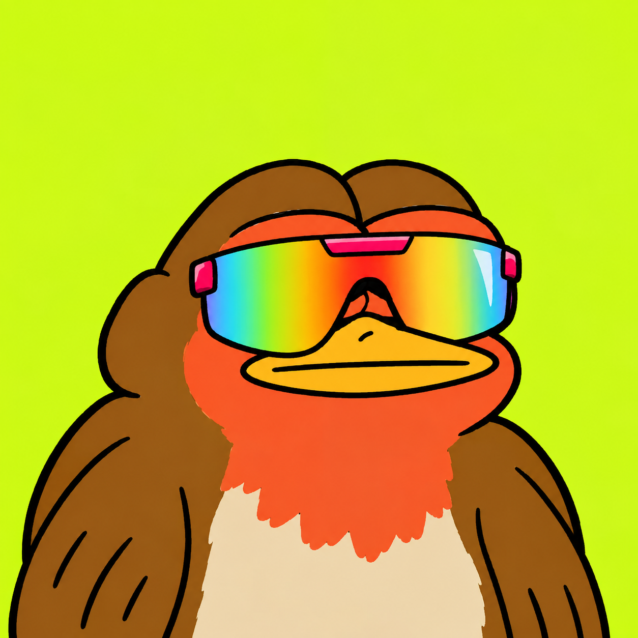 Robino wearing rainbow market sunglasses